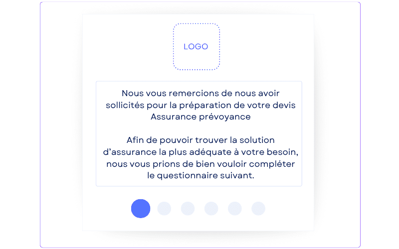 Message d’introduction d’un questionnaire de recueil des besoins en assurance dans ASSUR3D